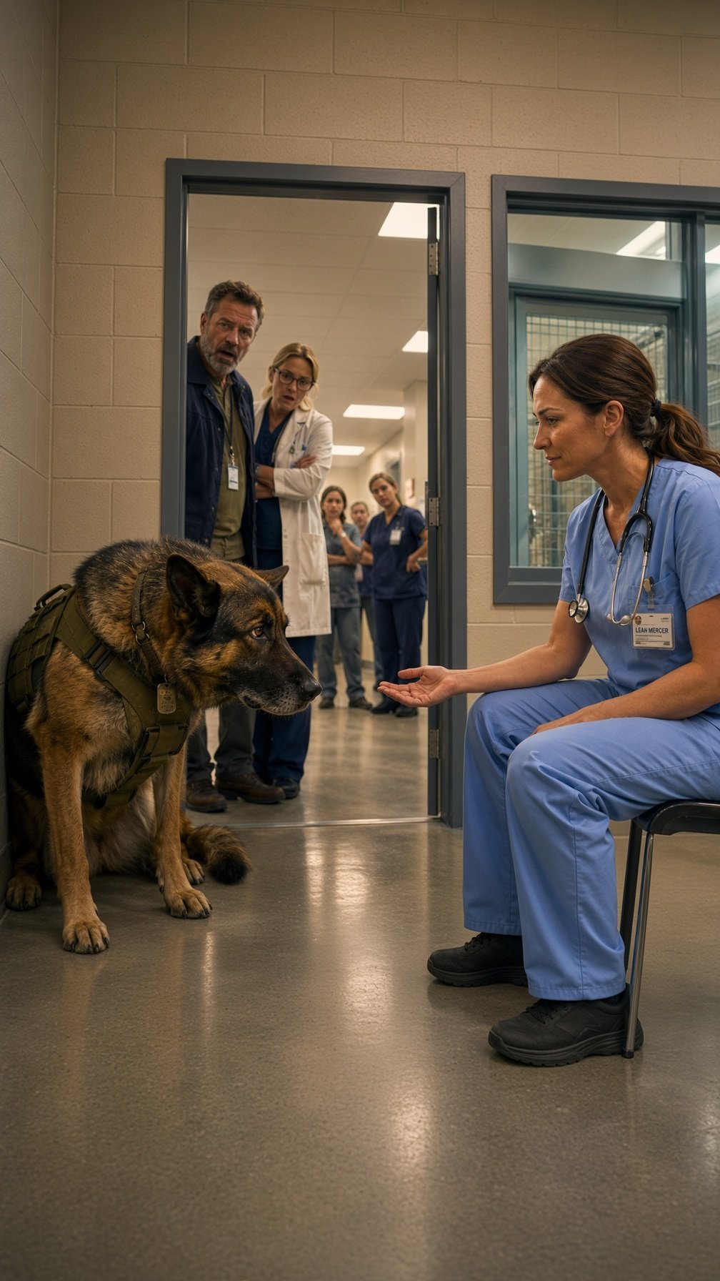 A Nurse Was Asked to Visit a Retired K9 Shelter Until She Found Terrified K9 Hiding in a Corner